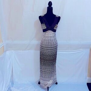 SKY 100% Silk Halter Top Maxi Dress Size XS